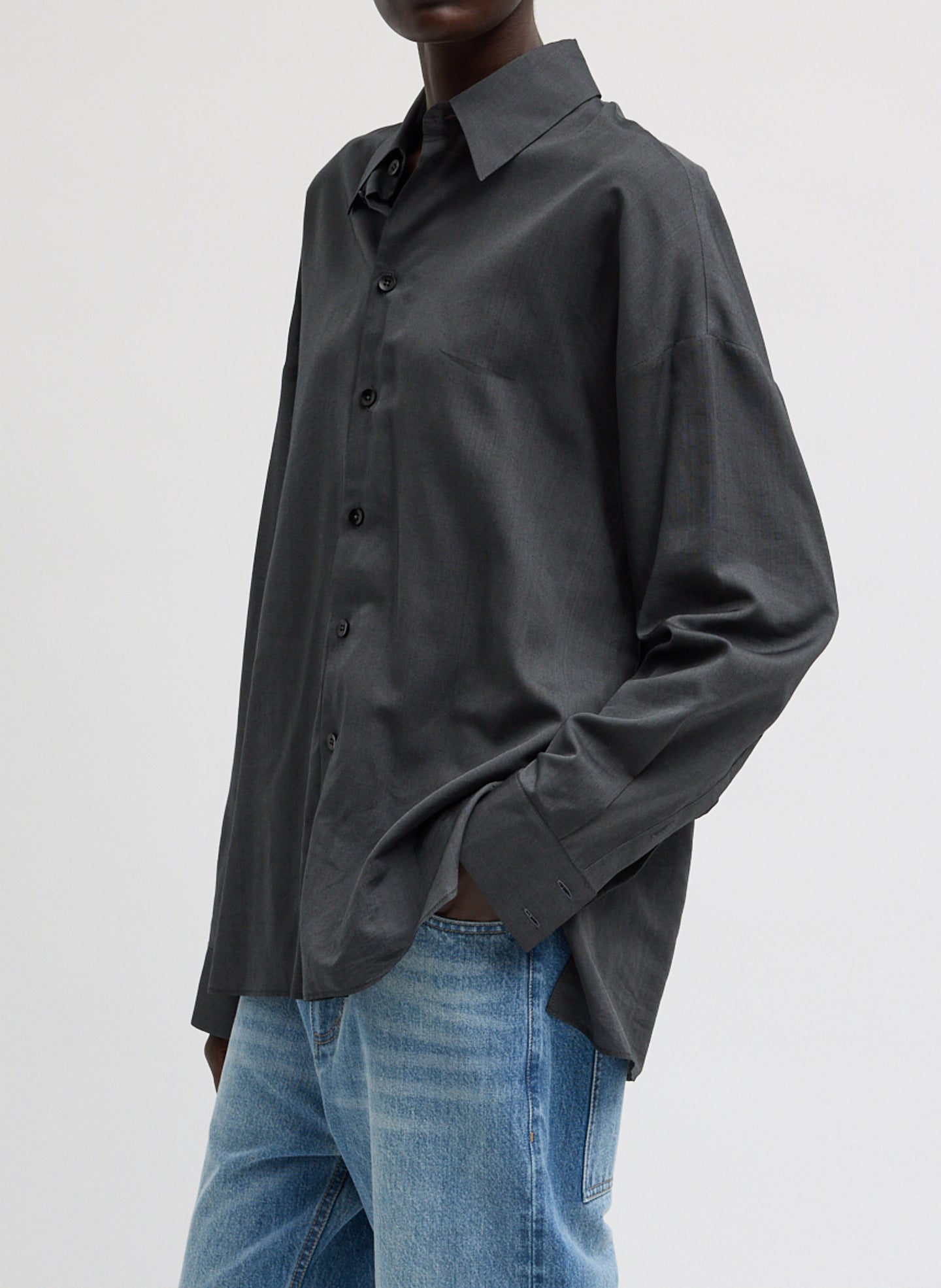 Ultra Light Silk Tencel Oversized Shirt | Tibi