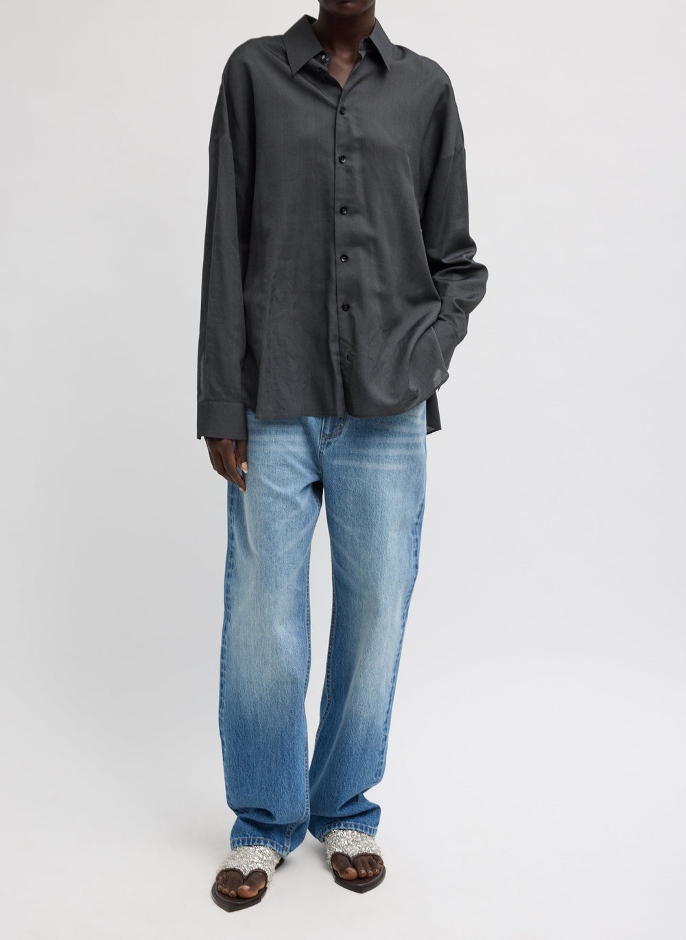 Ultra Light Silk Tencel Oversized Shirt | Tibi