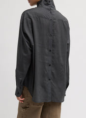 Ultra Light Silk Tencel Funnel Neck Shirt | Tibi