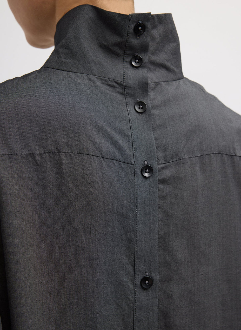 Ultra Light Silk Tencel Funnel Neck Shirt | Tibi