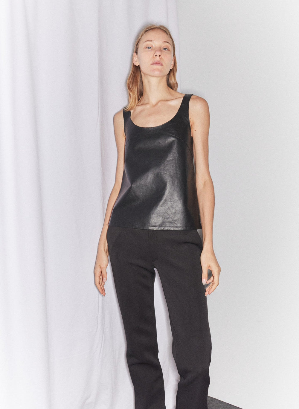 Light Weight Leather Tank Top | Tibi