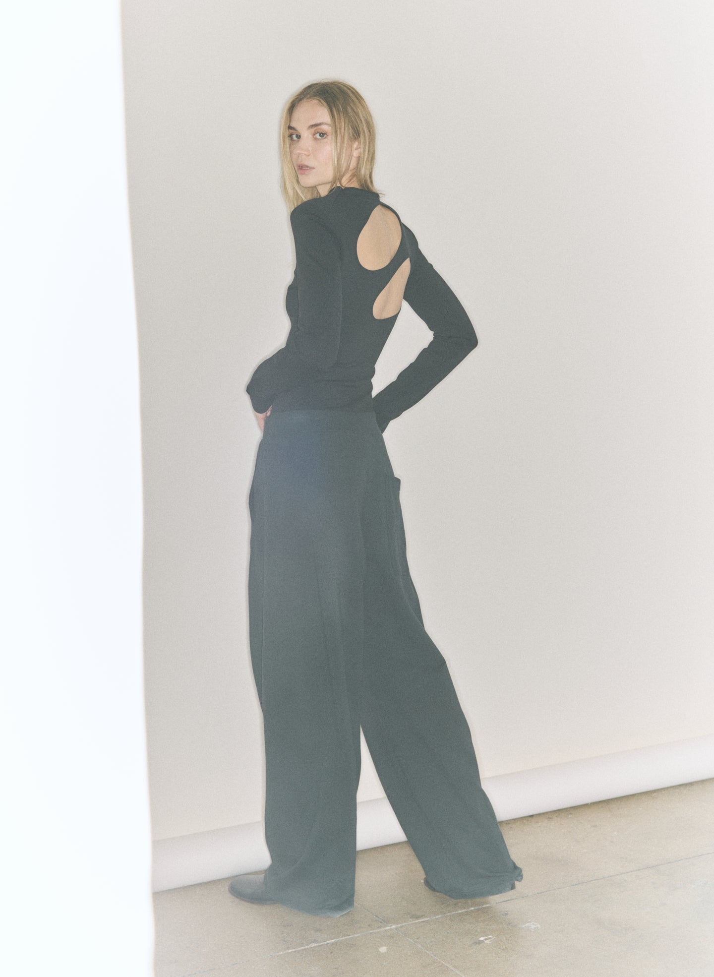 Compact Ultra Stretch Cut Out Back Top | Tibi