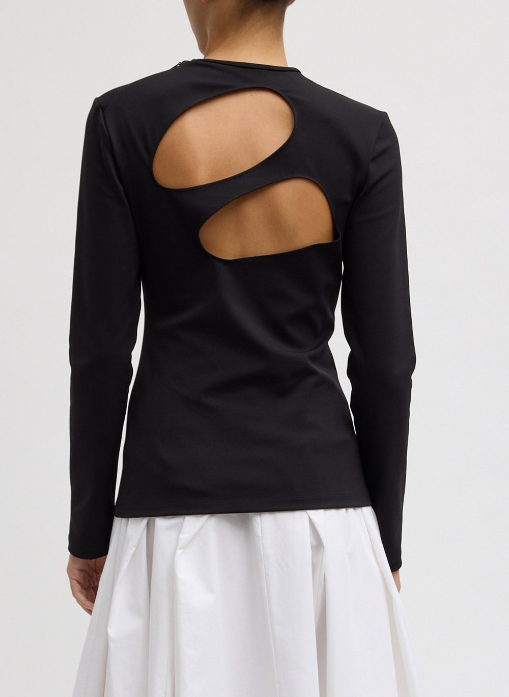 Compact Ultra Stretch Cut Out Back Top | Tibi