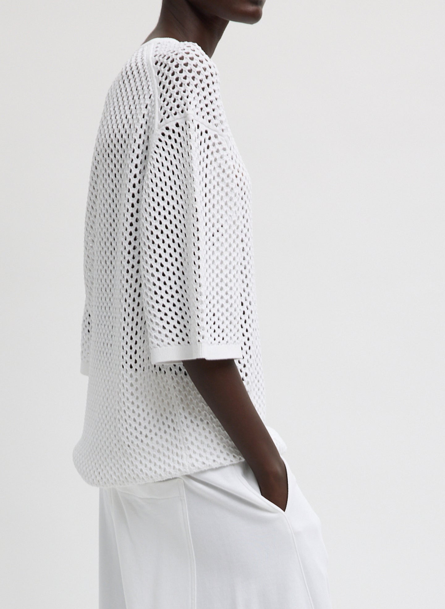 Crochet Netting Oversized Easy T-Shirt | Tibi