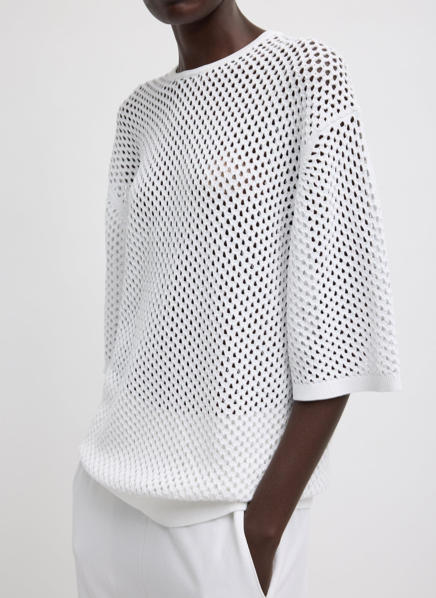 Crochet Netting Oversized Easy T-Shirt | Tibi