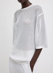 Crochet Netting Oversized Easy T-Shirt | Tibi