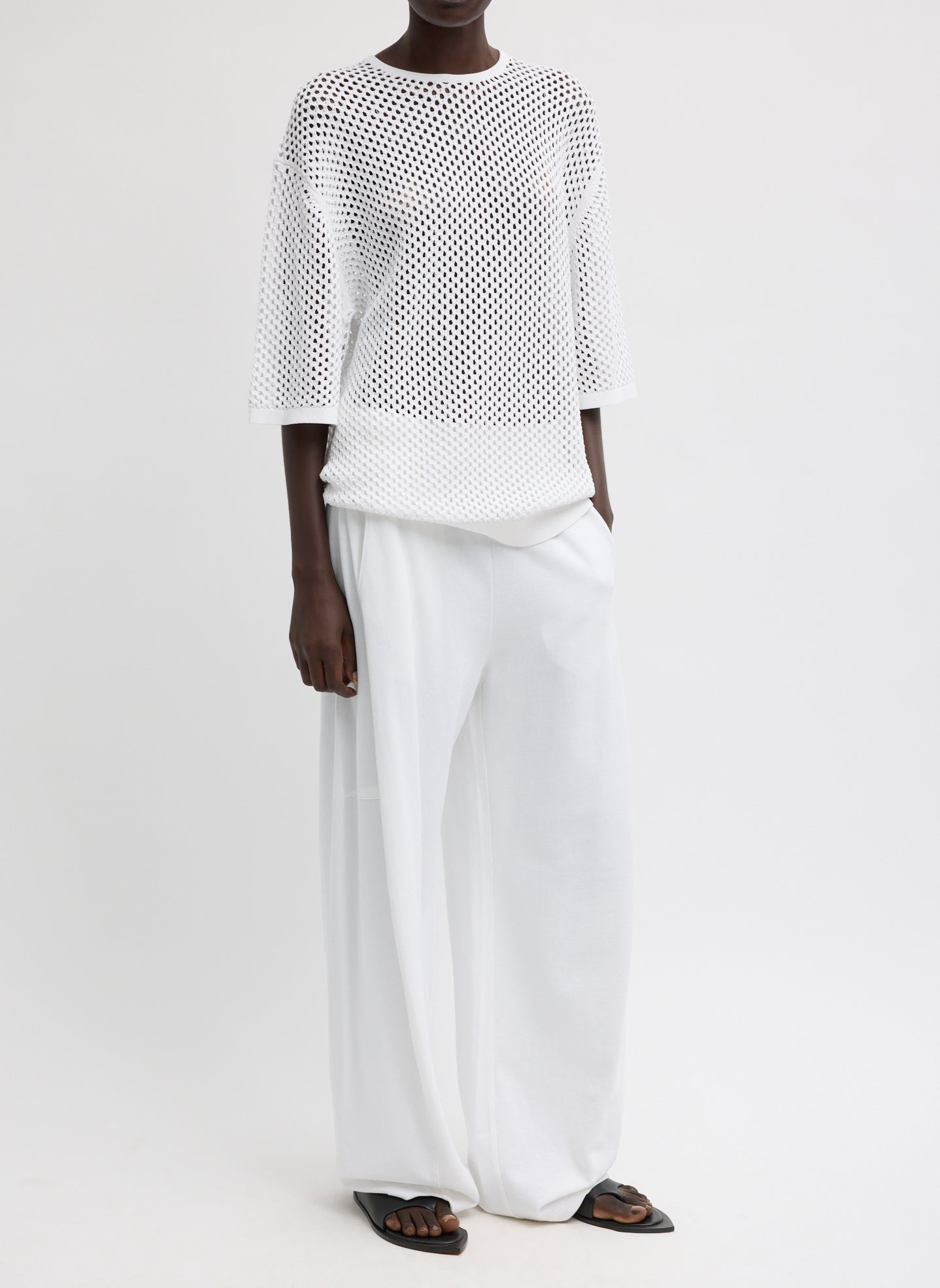 Crochet Netting Oversized Easy T-Shirt | Tibi