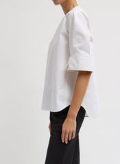 Compact Eco Poplin Reverse Sleeve Top | Tibi