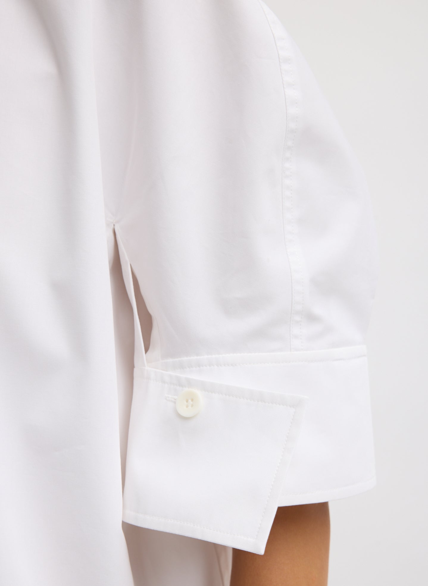 Compact Eco Poplin Reverse Sleeve Top | Tibi