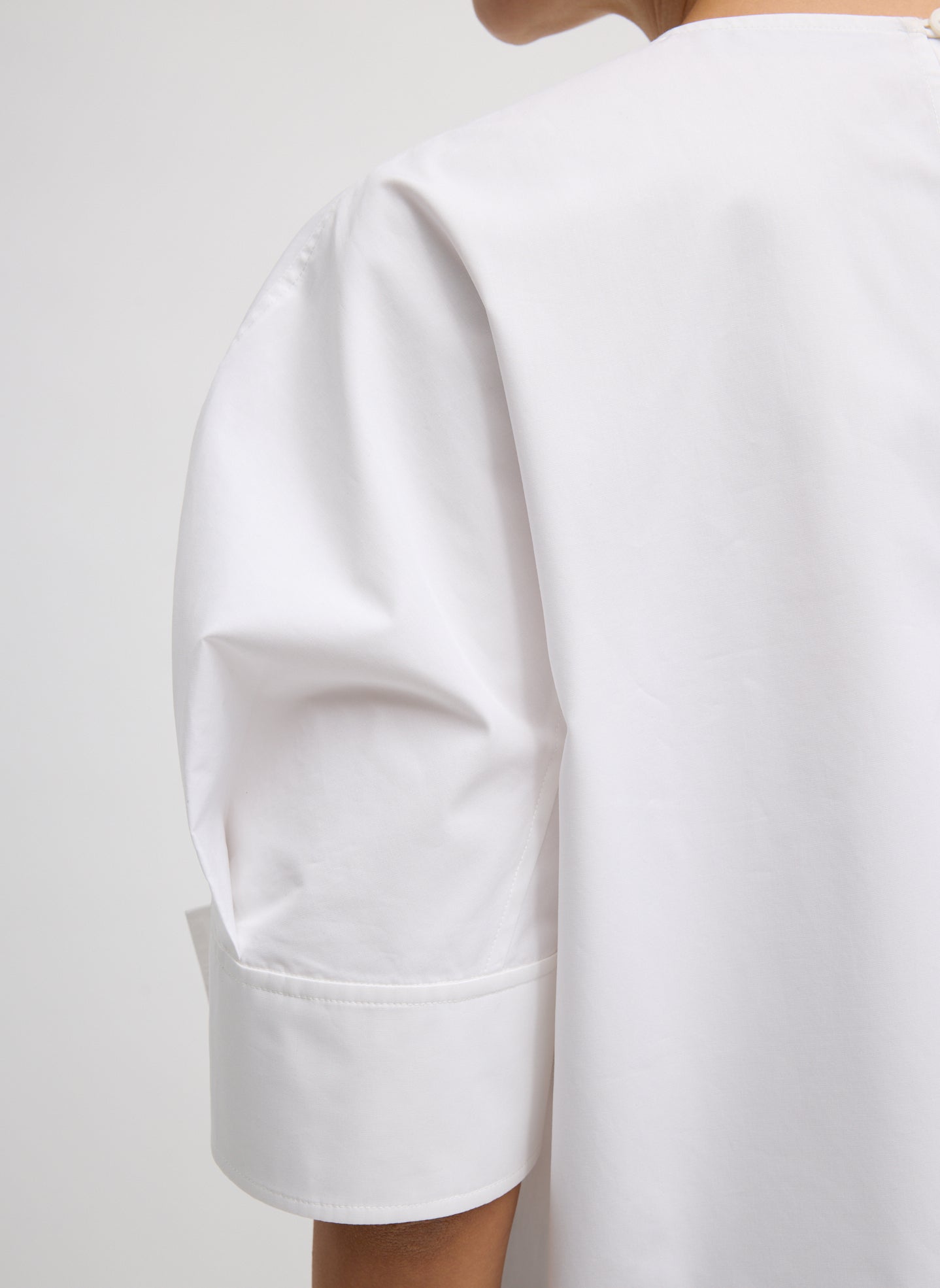 Compact Eco Poplin Reverse Sleeve Top | Tibi