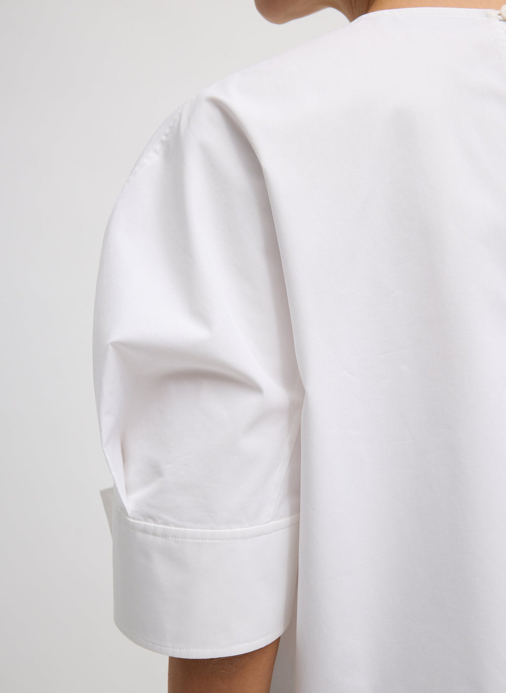 Compact Eco Poplin Reverse Sleeve Top | Tibi