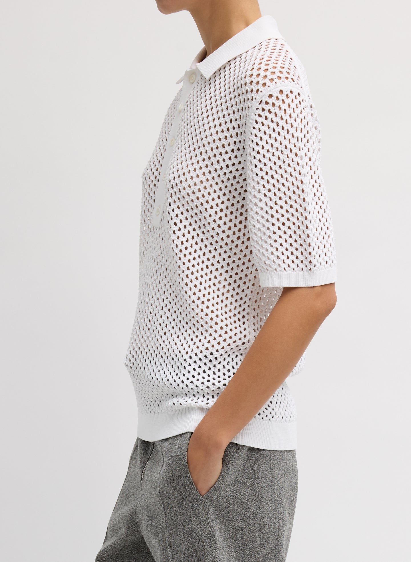 Crochet Netting Slim Polo | Tibi