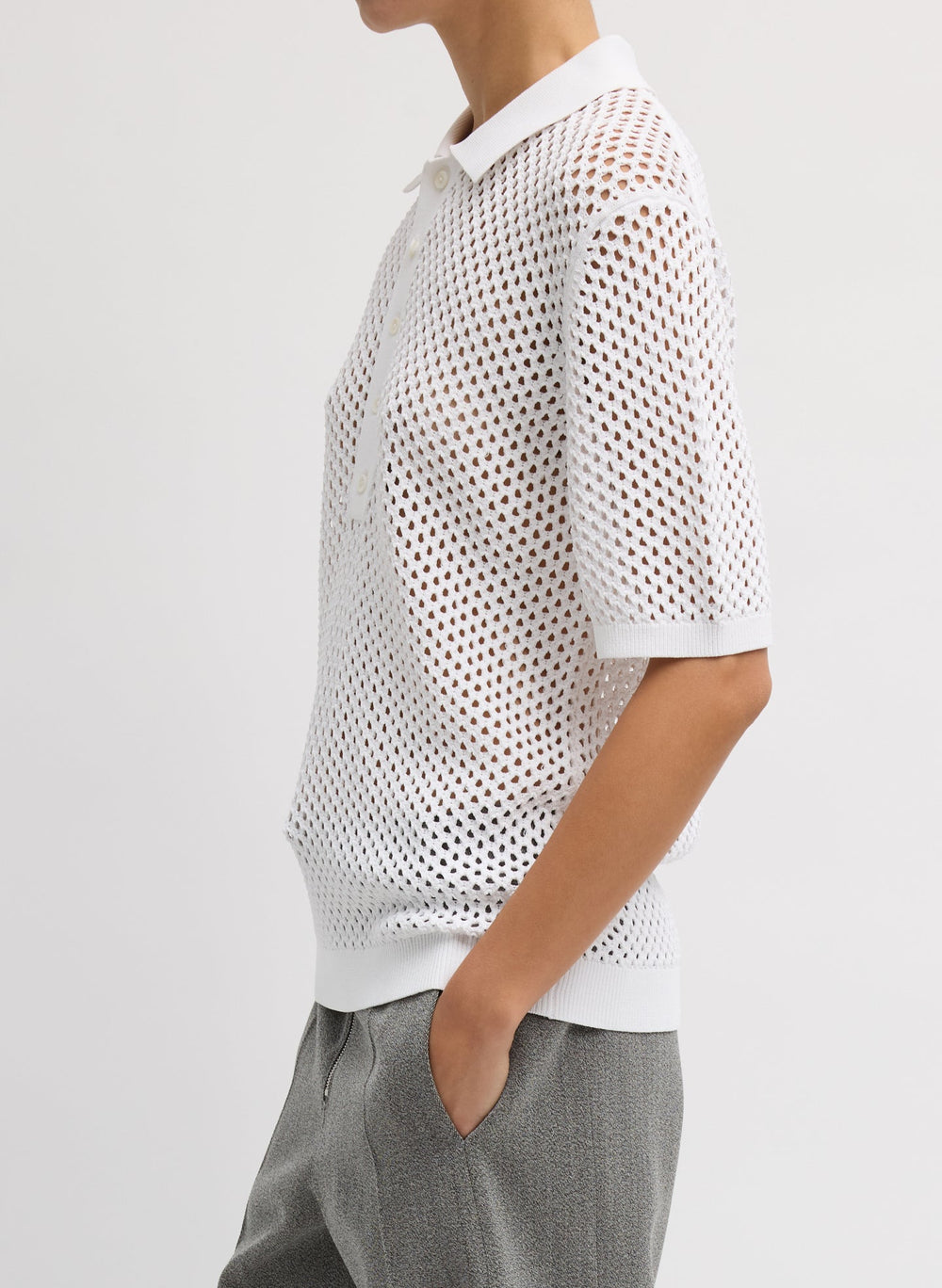 Crochet Netting Slim Polo | Tibi