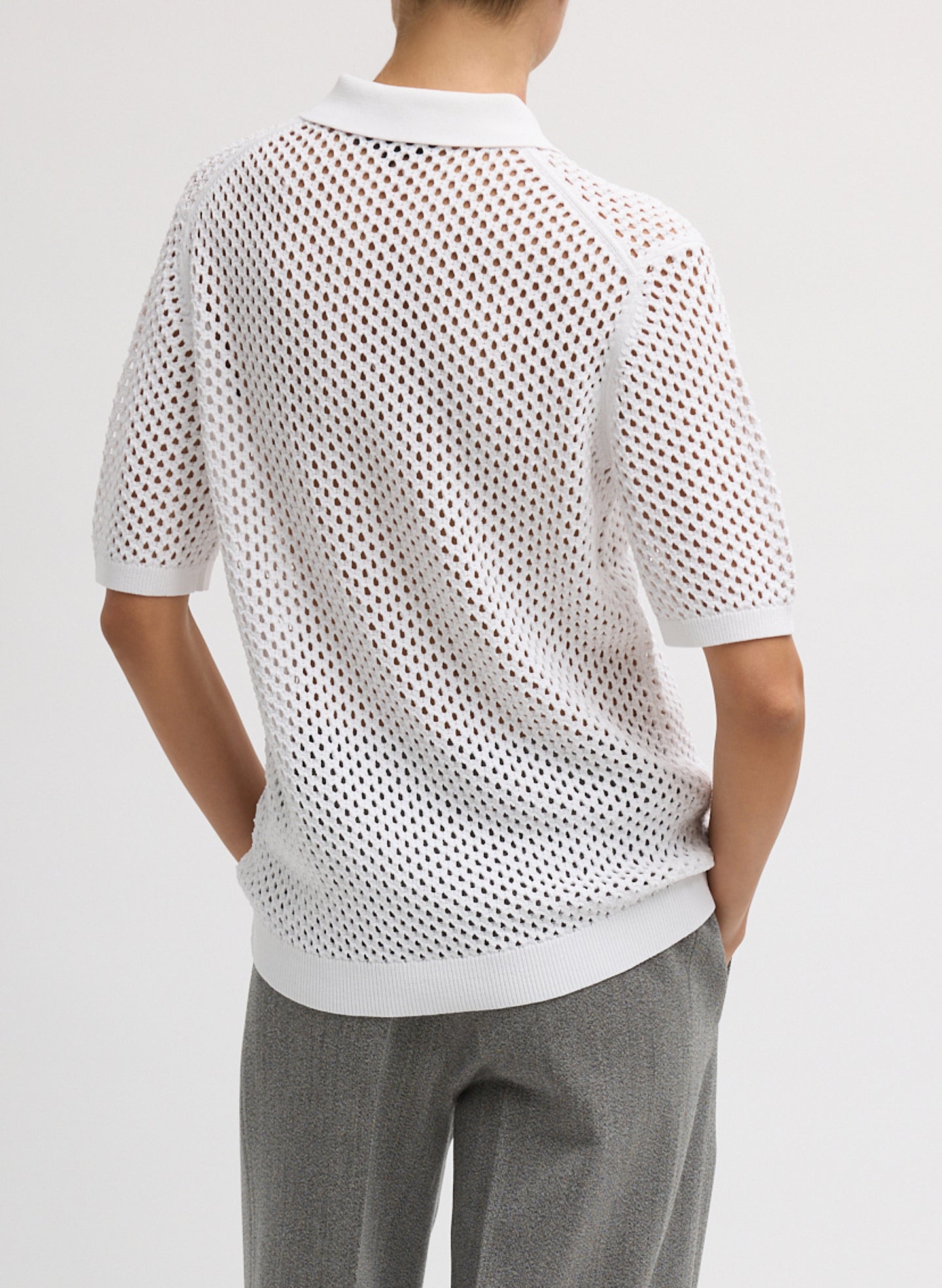 Crochet Netting Slim Polo | Tibi