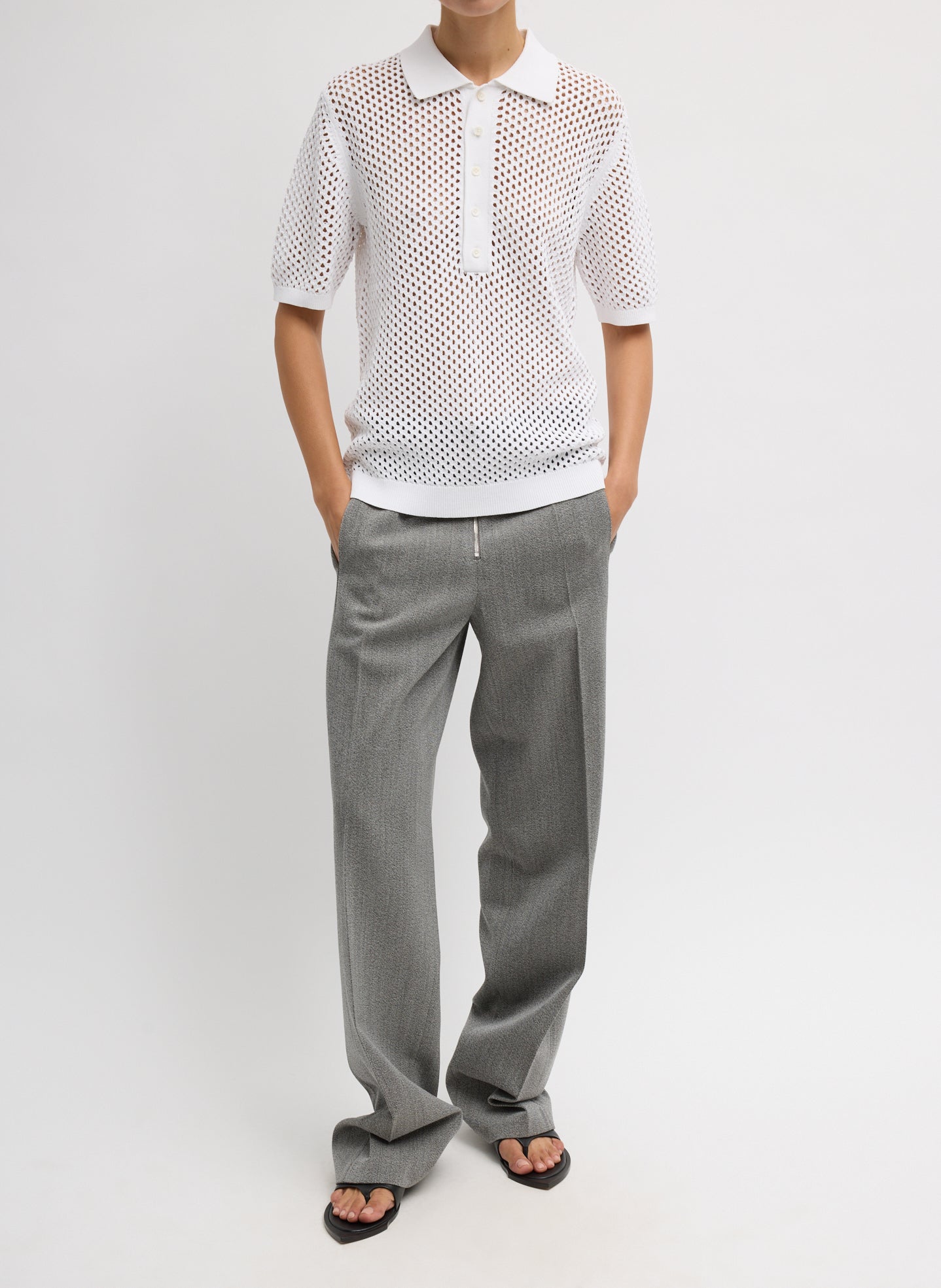 Crochet Netting Slim Polo | Tibi