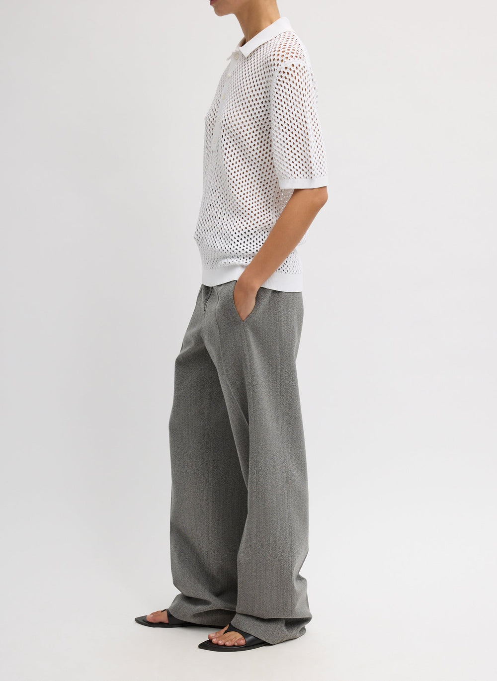 Crochet Netting Slim Polo | Tibi