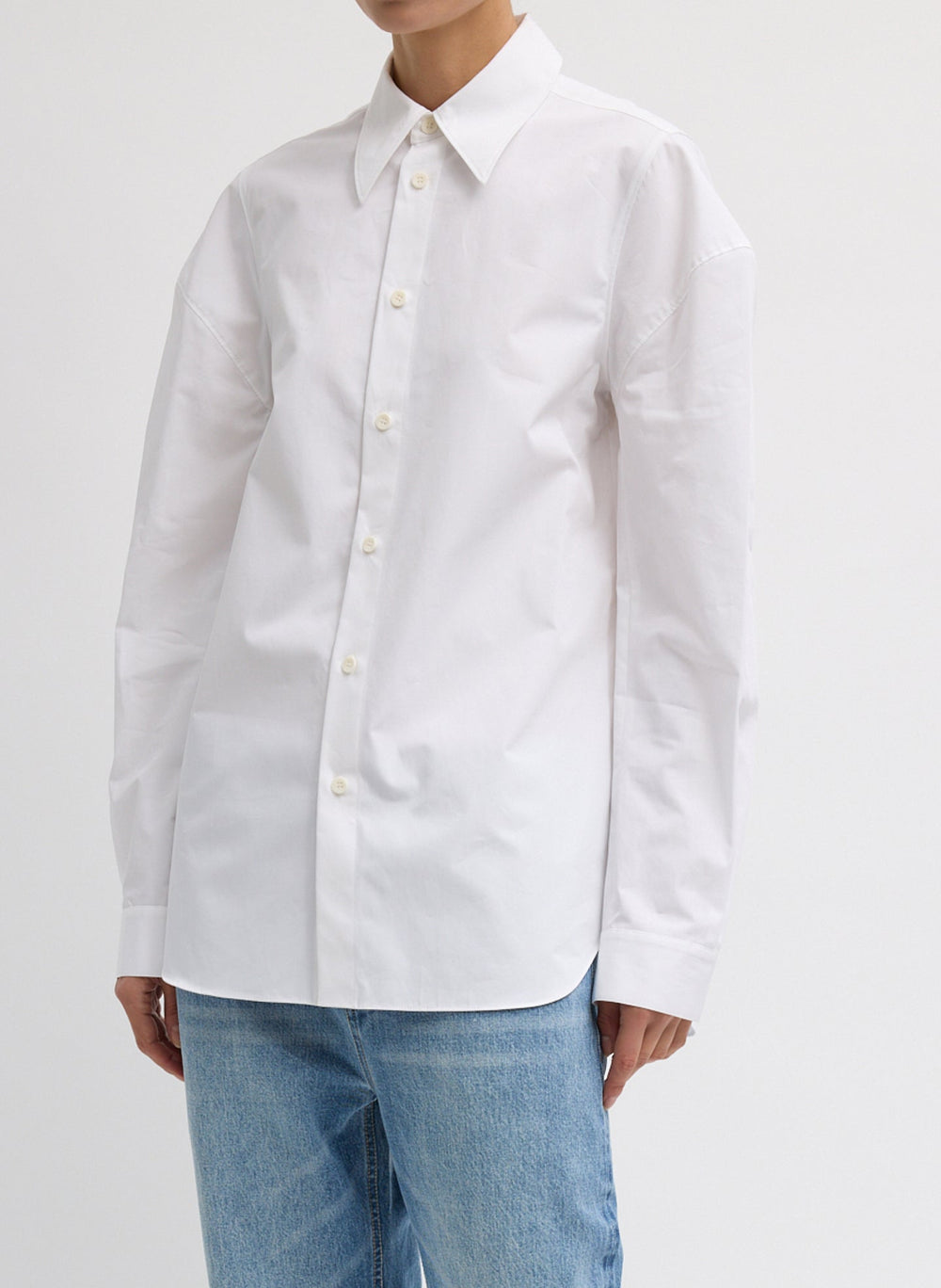 Compact Eco Poplin Hinged Shirt | Tibi