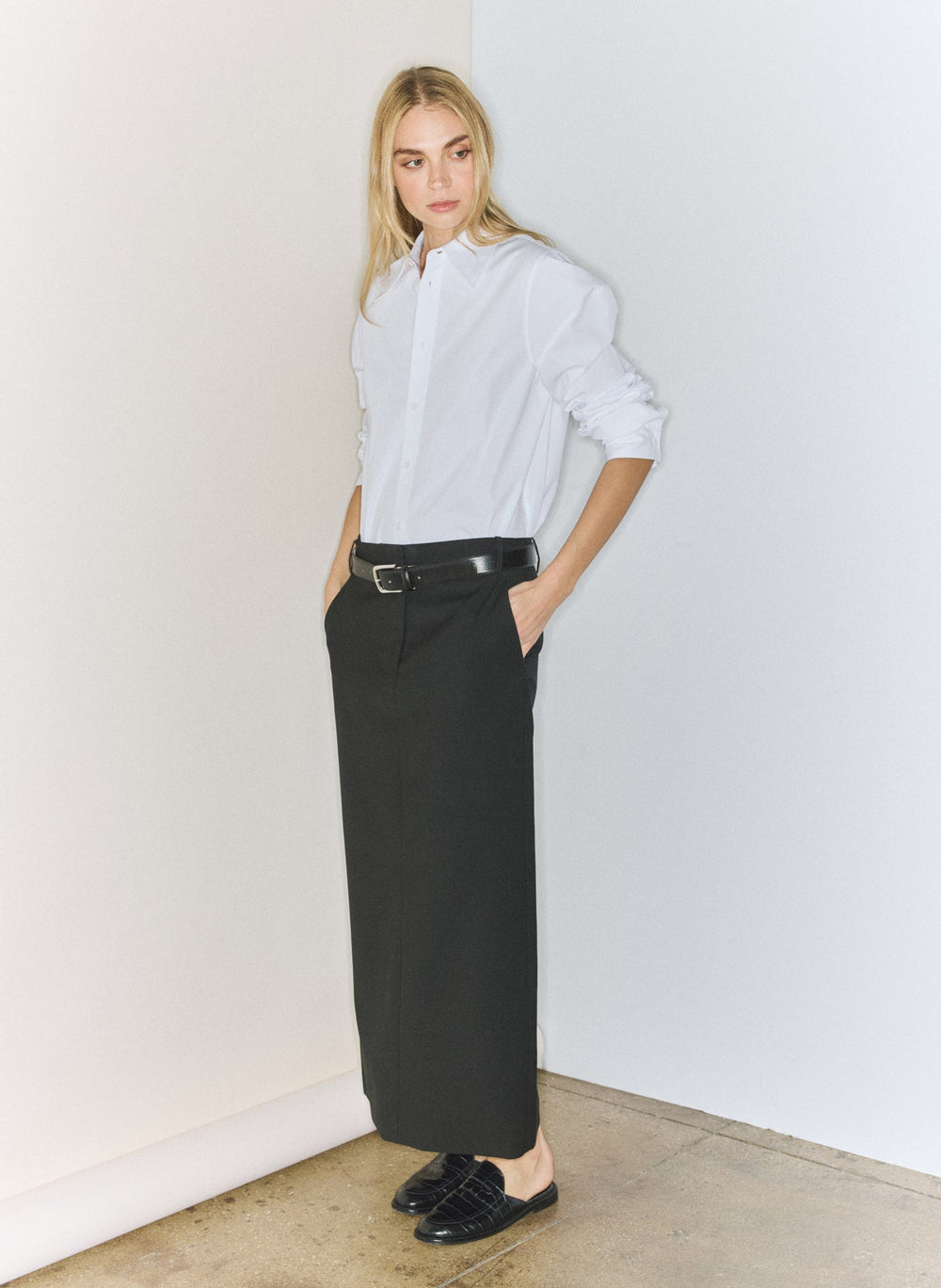Compact Eco Poplin Hinged Shirt | Tibi