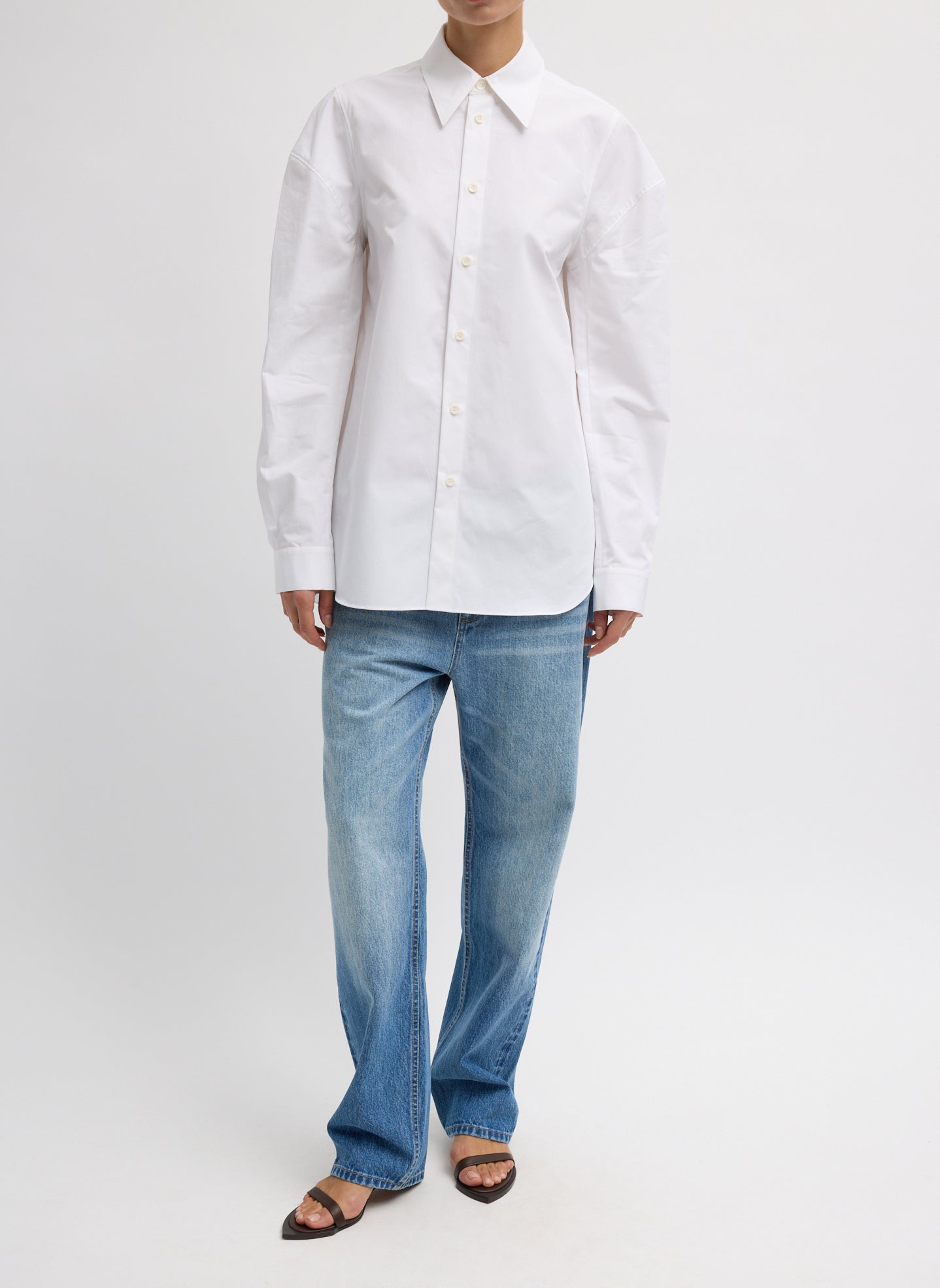 Compact Eco Poplin Hinged Shirt | Tibi