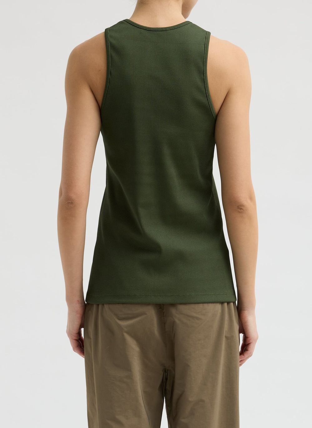 Stretch Luxe Ribbed Tank Top | Tibi