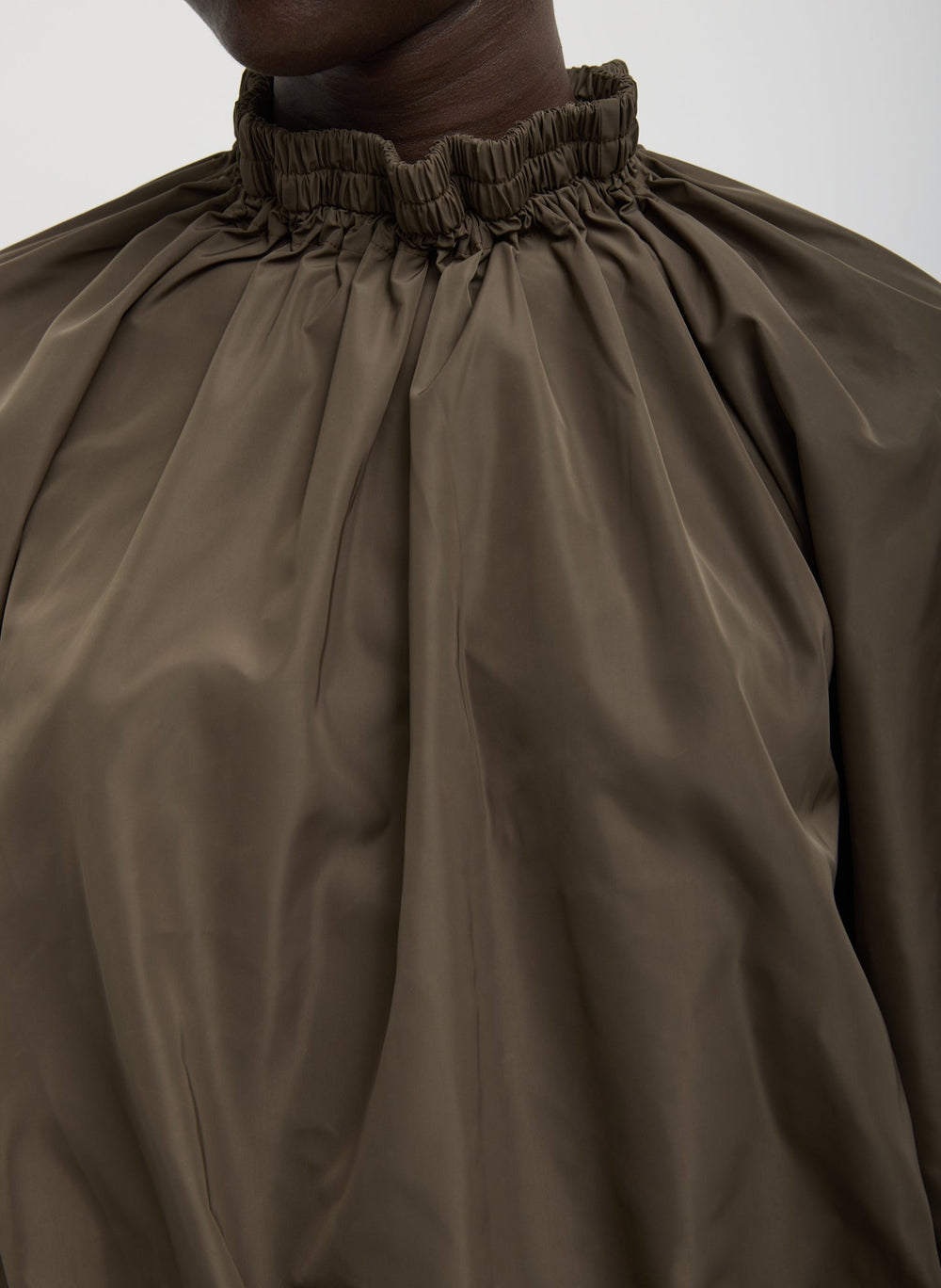 Italian Sporty Nylon Shirred Anorak Top | Tibi