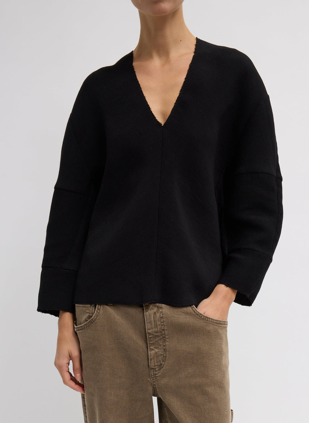 Viscose Plisse Hinged Long Sleeve Top | Tibi