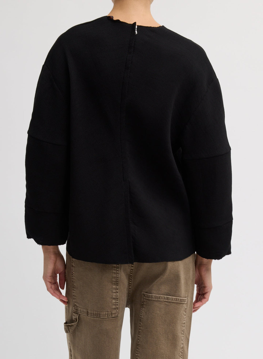 Viscose Plisse Hinged Long Sleeve Top | Tibi