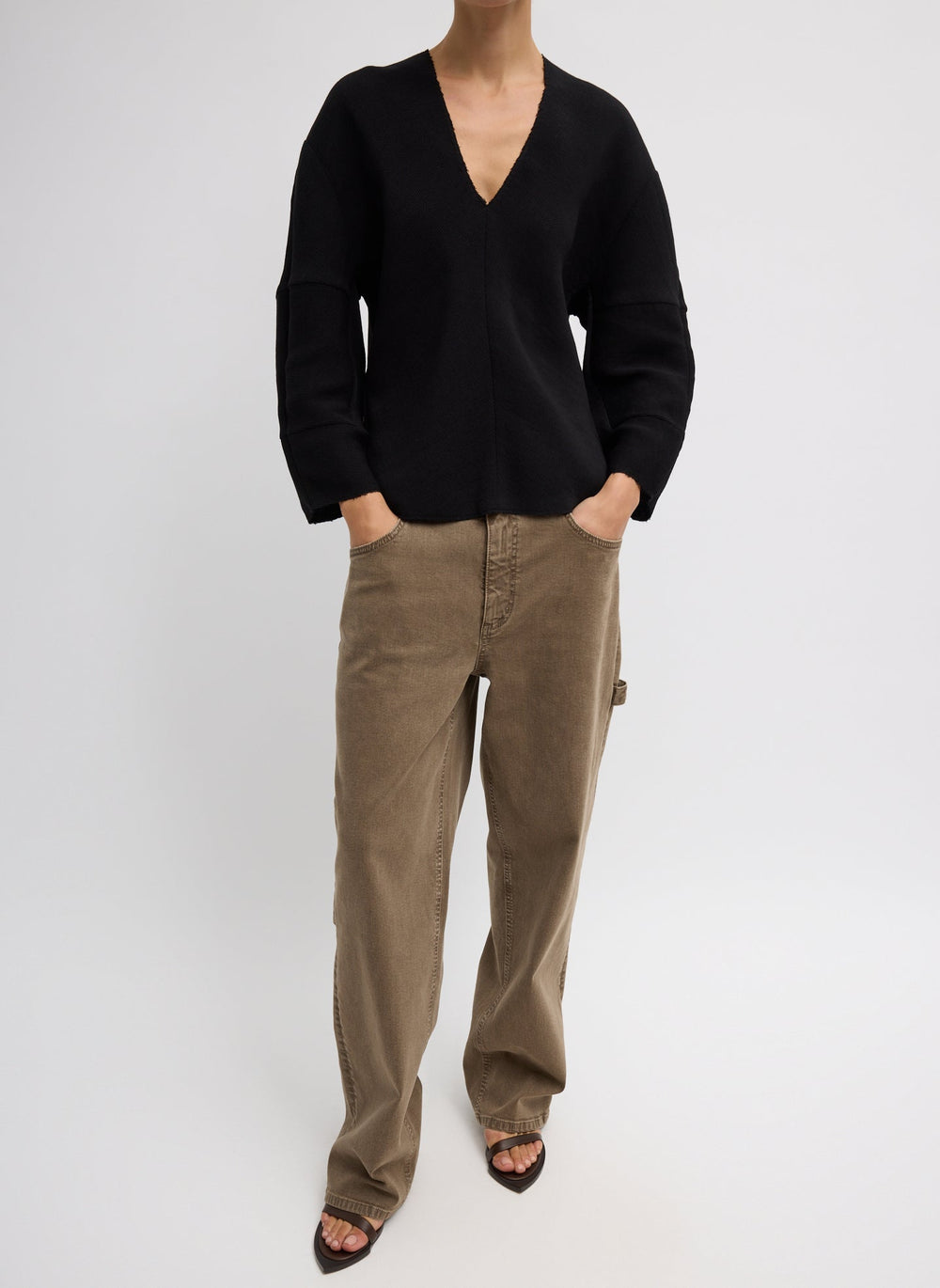 Viscose Plisse Hinged Long Sleeve Top | Tibi