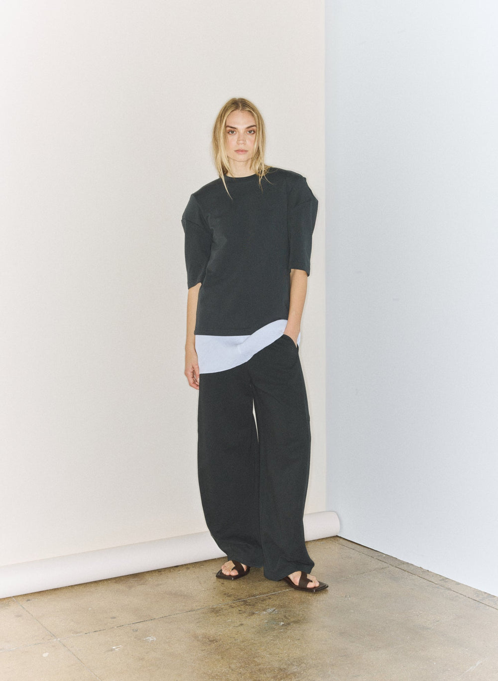 Perfect Hinged Sleeve T-Shirt | Tibi