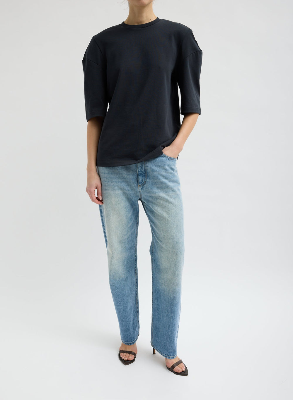Perfect Hinged Sleeve T-Shirt | Tibi