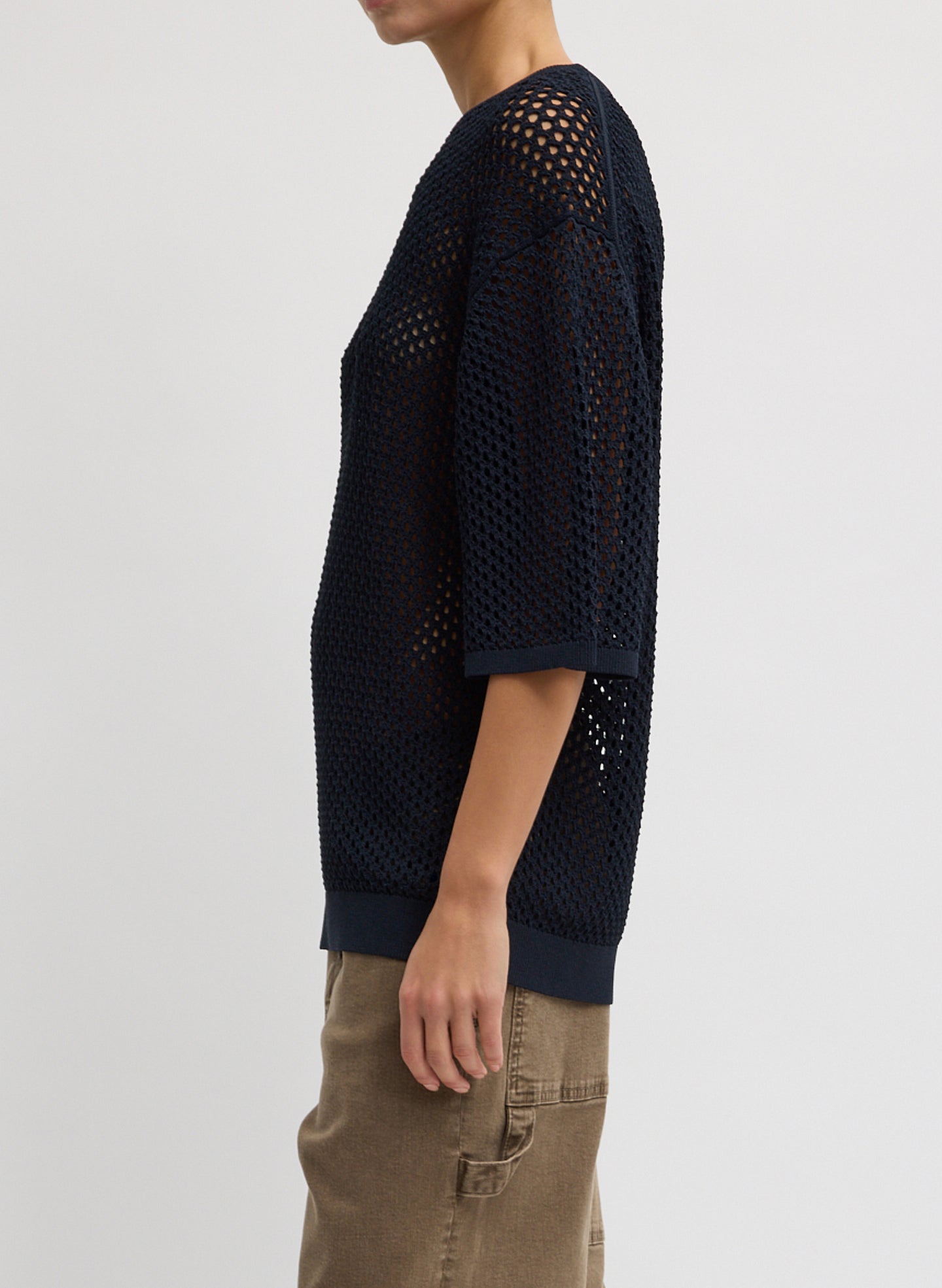 Crochet Netting Oversized Easy T-Shirt | Tibi