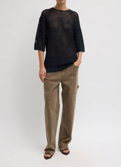 Crochet Netting Oversized Easy T-Shirt | Tibi