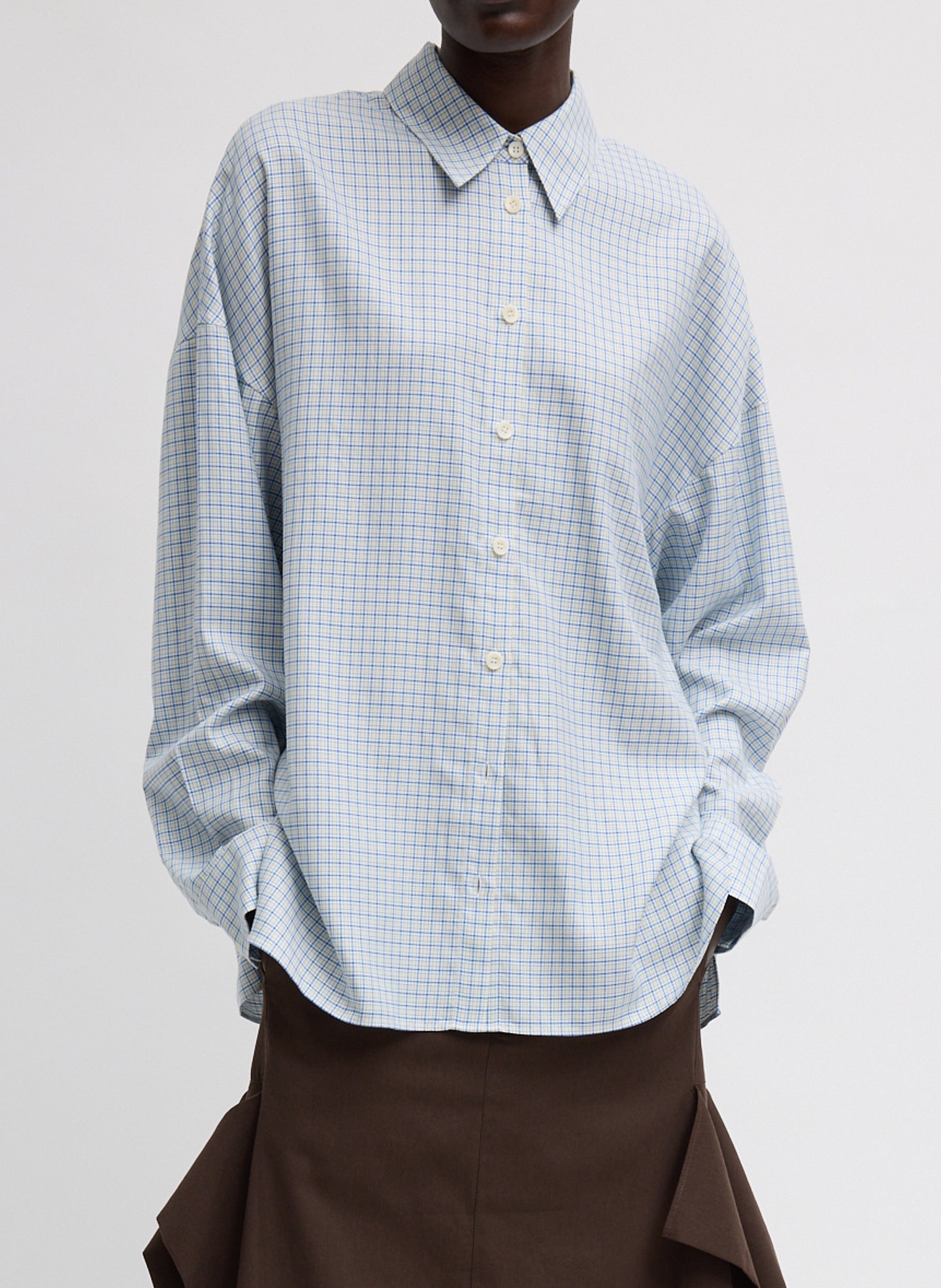 Linus Check Oversized Shirt | Tibi