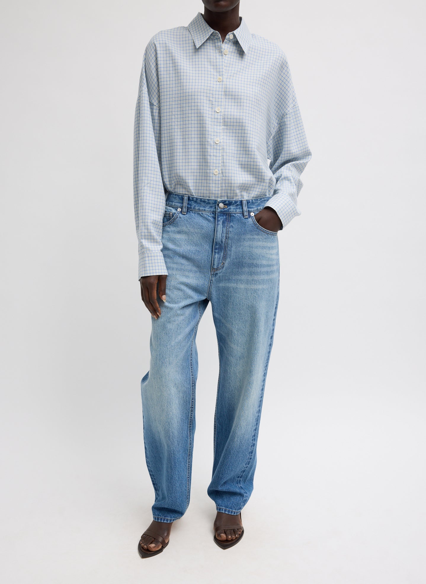 Linus Check Oversized Shirt | Tibi