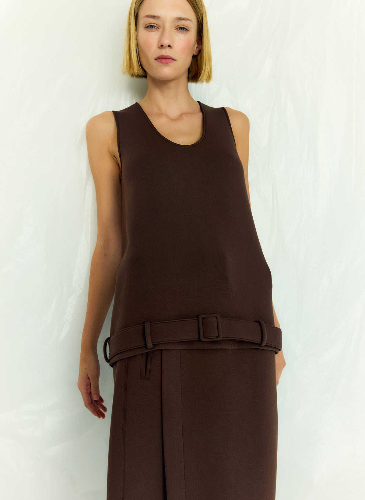 Bonded Viscose Tank Top | Tibi