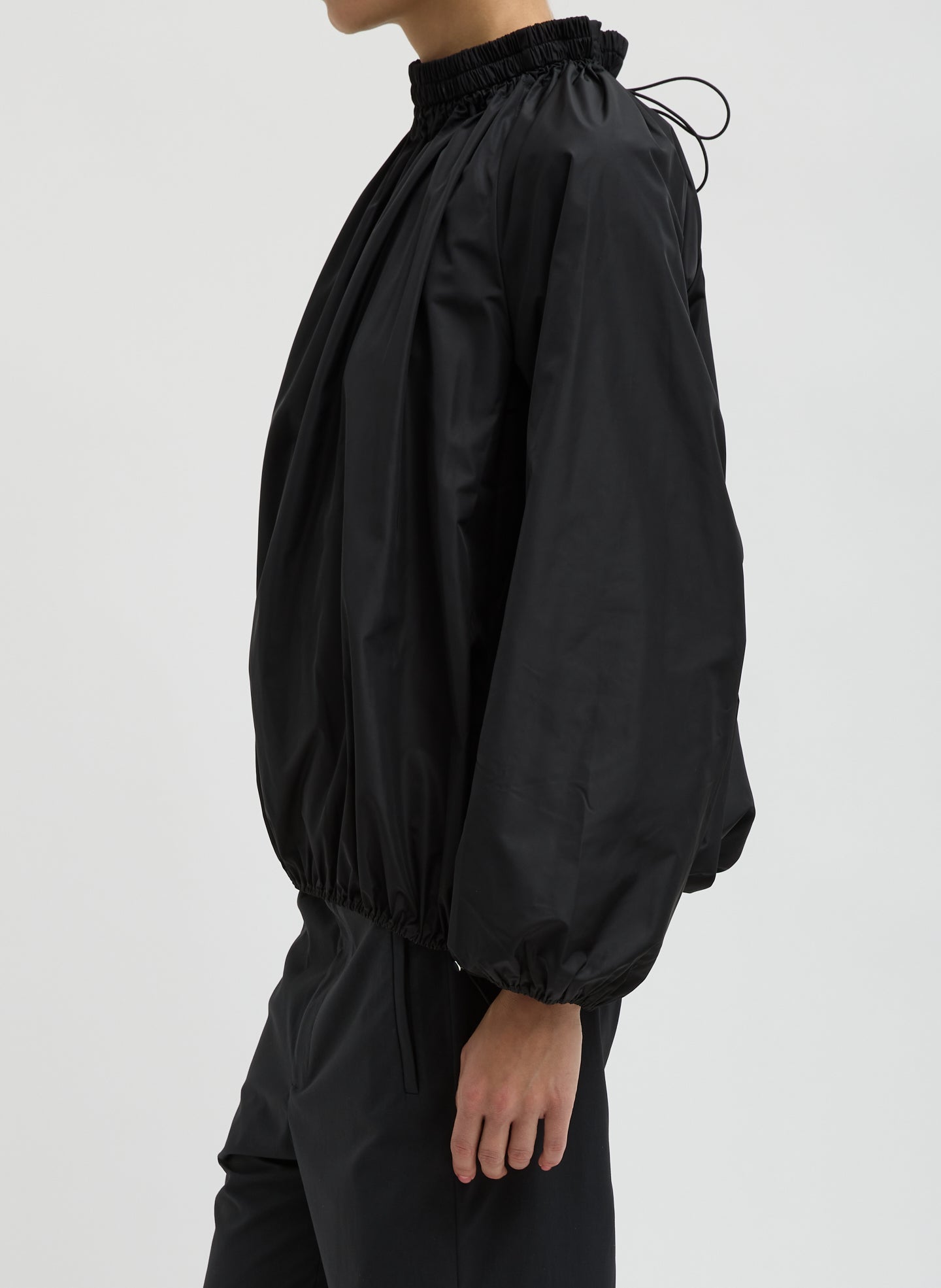 Italian Sporty Nylon Shirred Anorak Top | Tibi