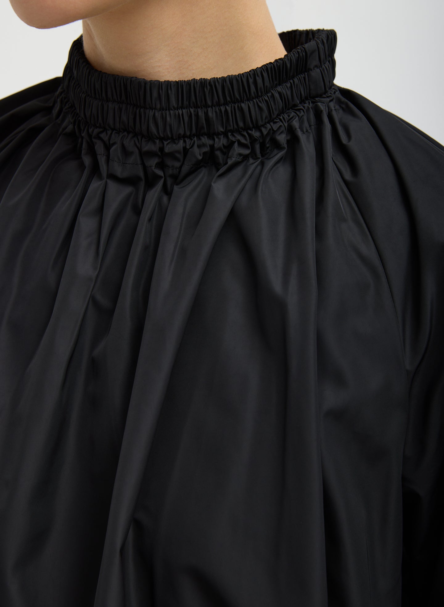 Italian Sporty Nylon Shirred Anorak Top | Tibi