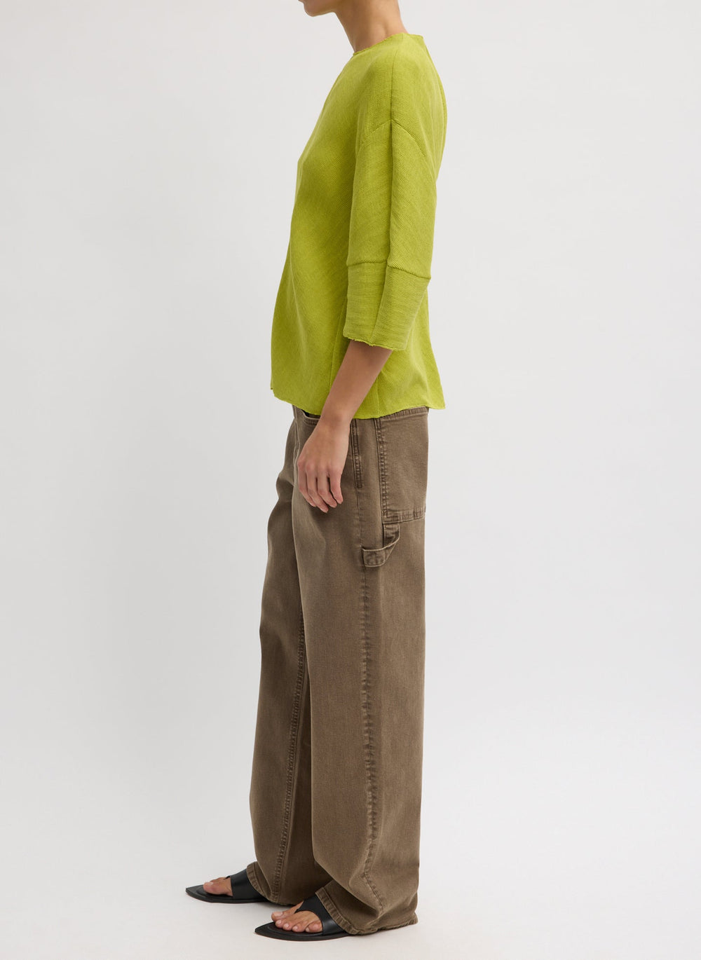 Viscose Plisse Hinged Short Sleeve Top | Tibi