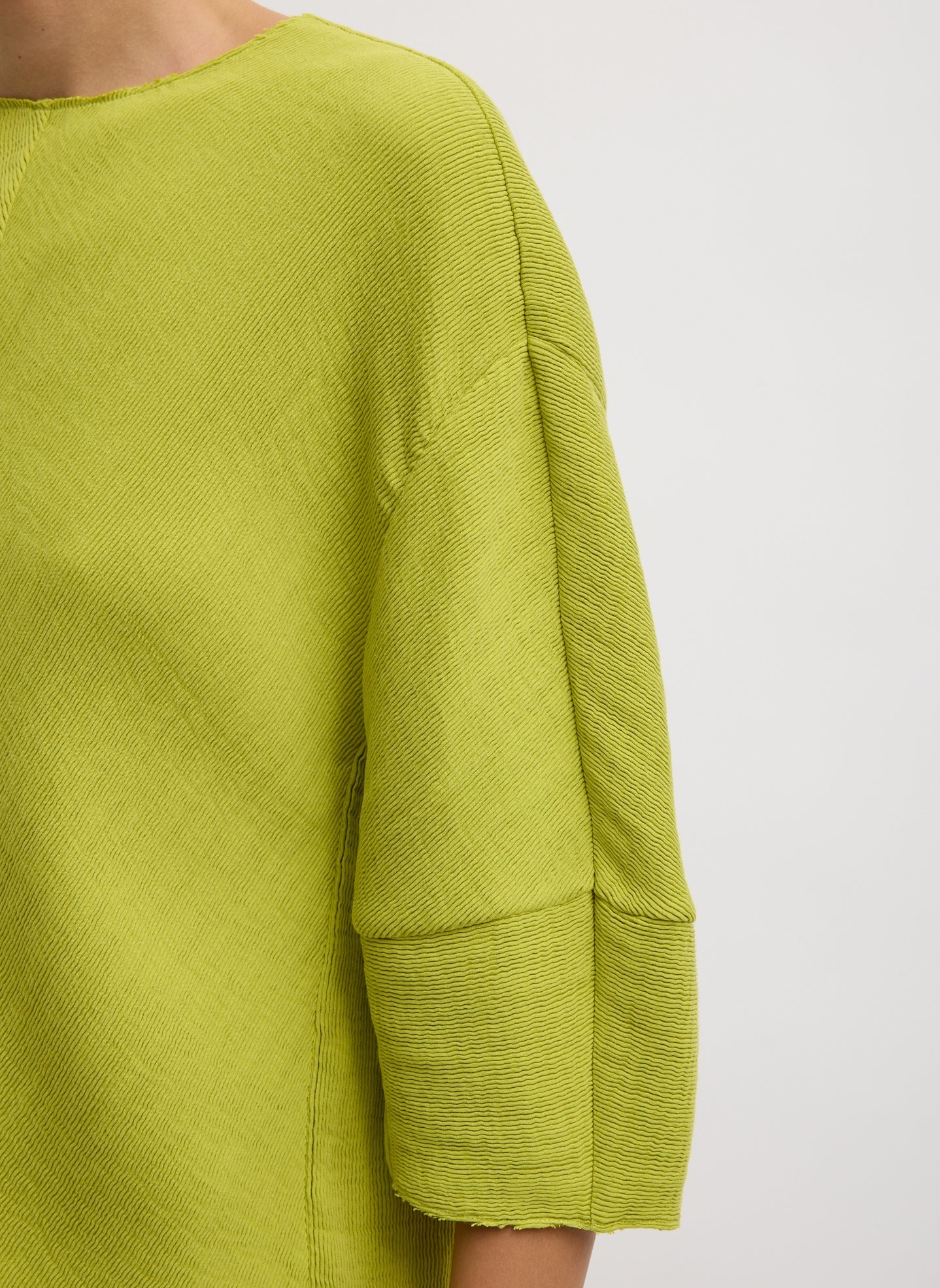 Viscose Plisse Hinged Short Sleeve Top | Tibi