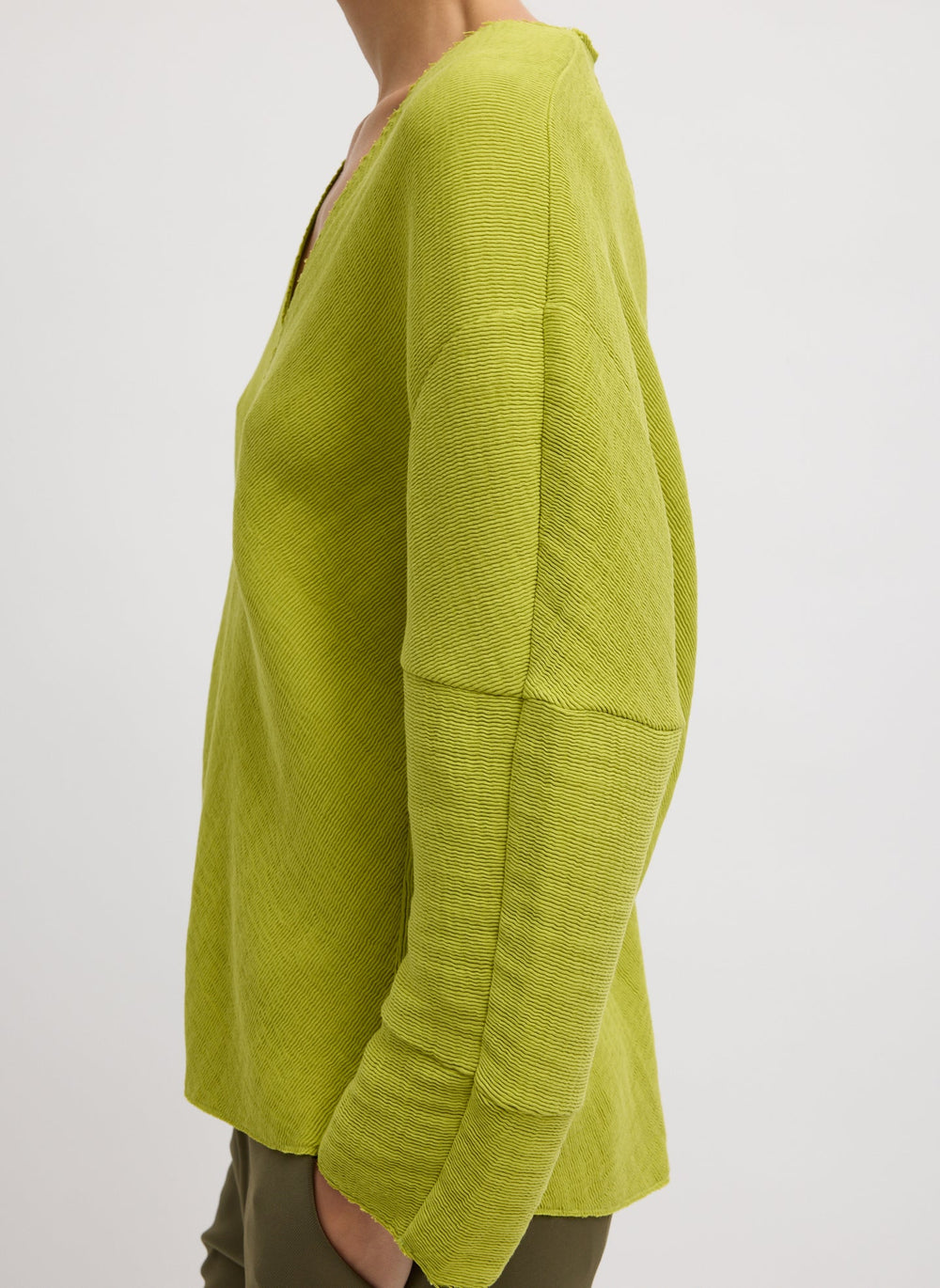 Viscose Plisse Hinged Long Sleeve Top | Tibi