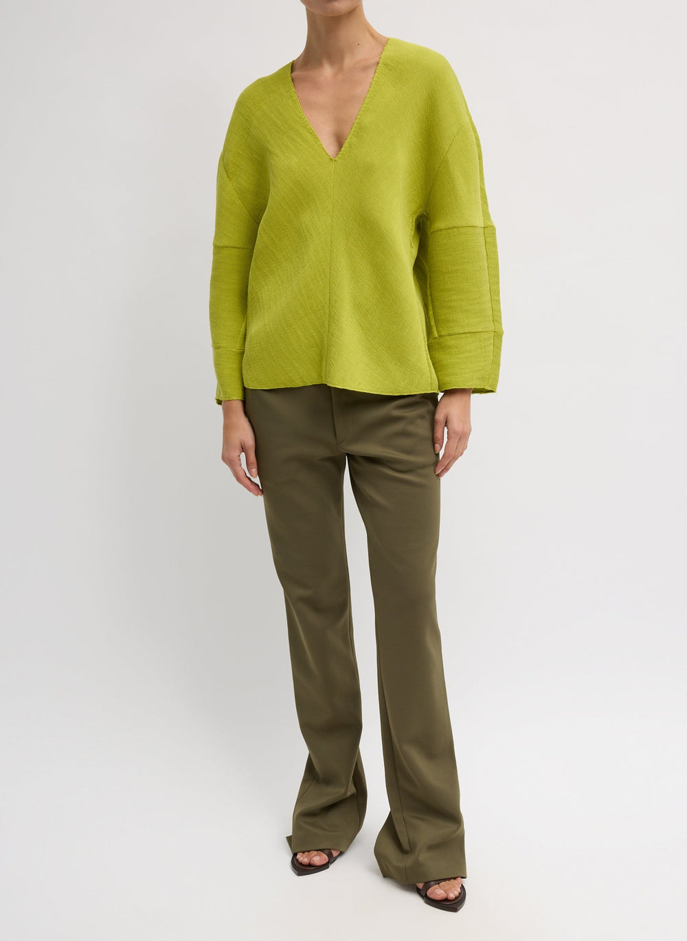 Viscose Plisse Hinged Long Sleeve Top | Tibi