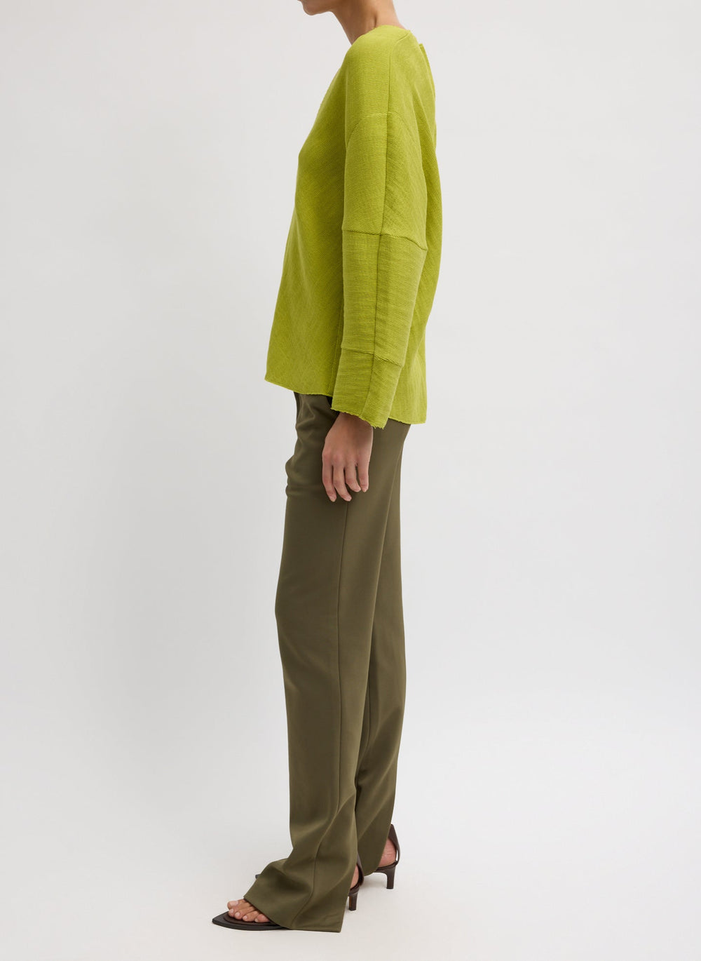 Viscose Plisse Hinged Long Sleeve Top | Tibi