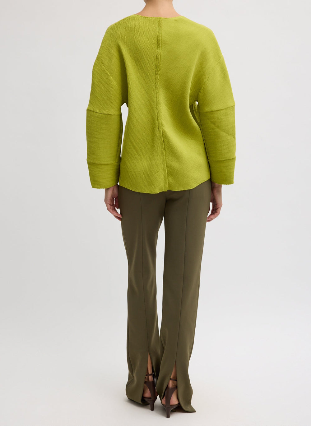 Viscose Plisse Hinged Long Sleeve Top | Tibi