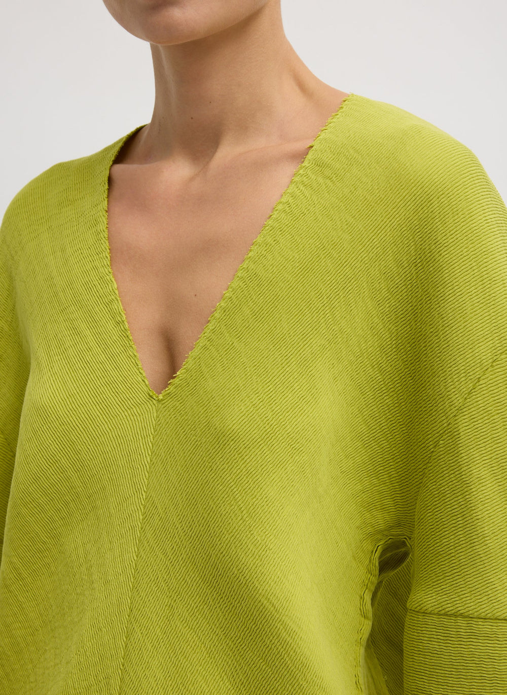 Viscose Plisse Hinged Long Sleeve Top | Tibi