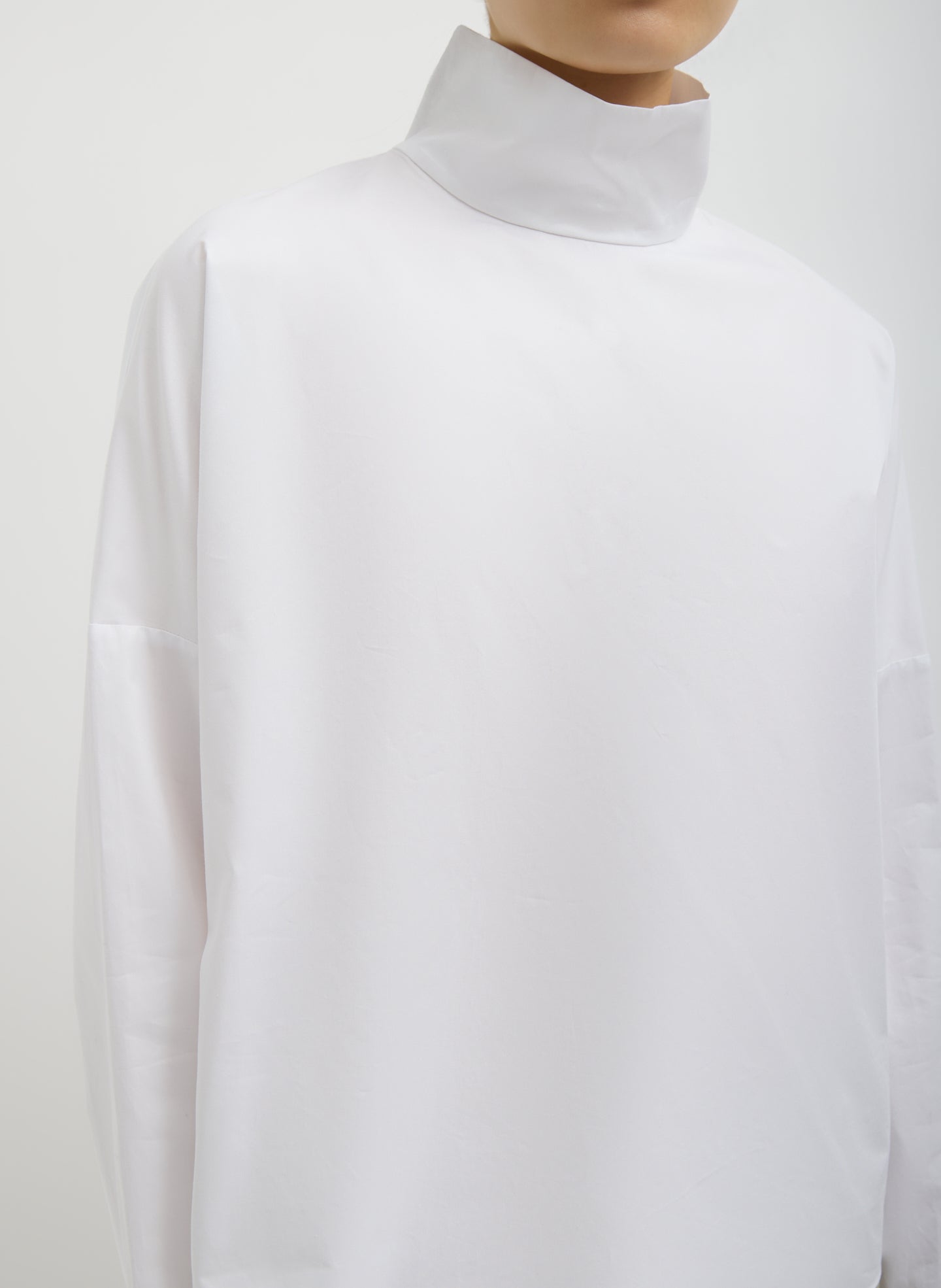 Eco Poplin Funnel Neck Dolman Top | Tibi