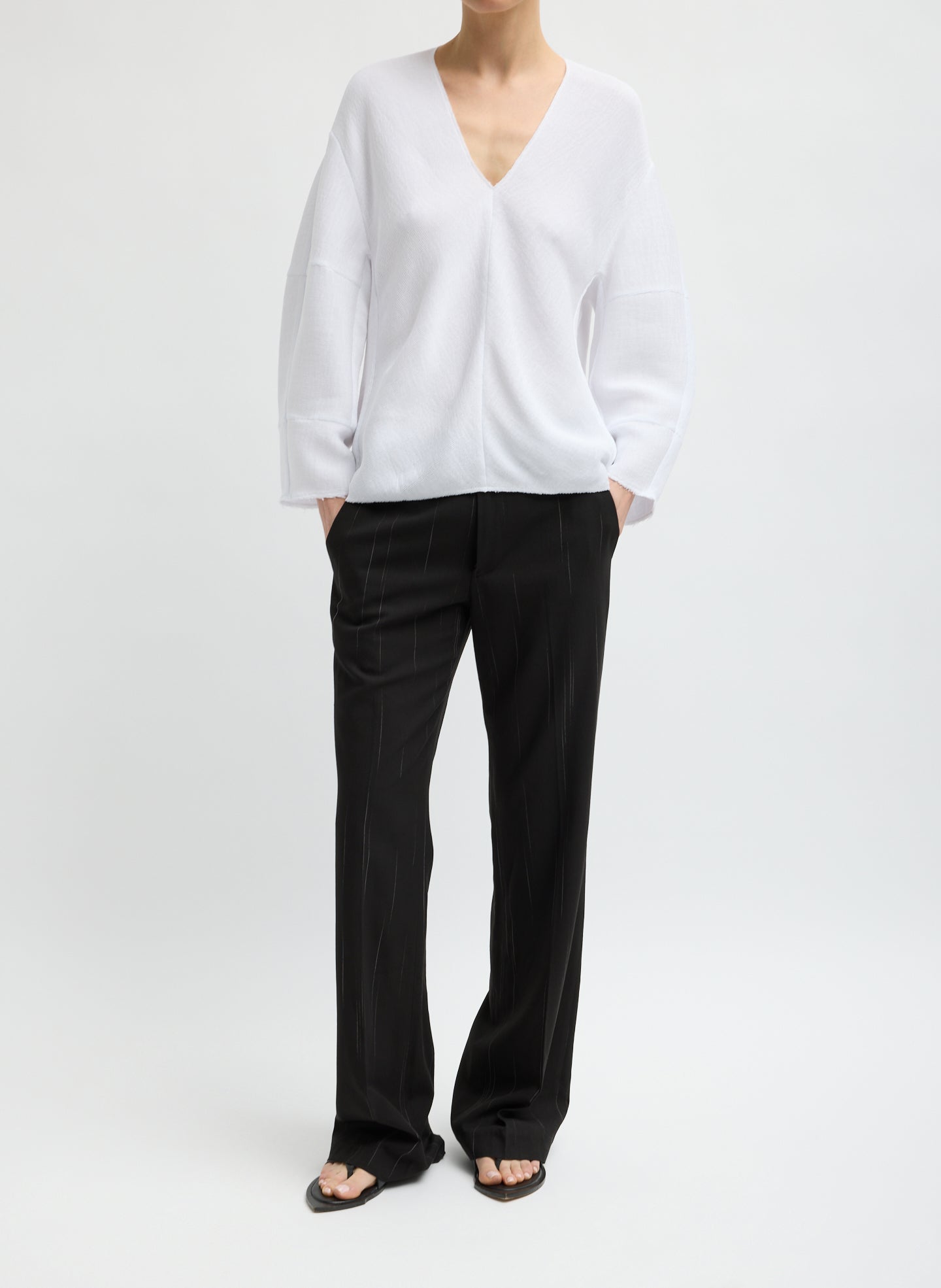 Viscose Plisse Hinged Long Sleeve Top | Tibi