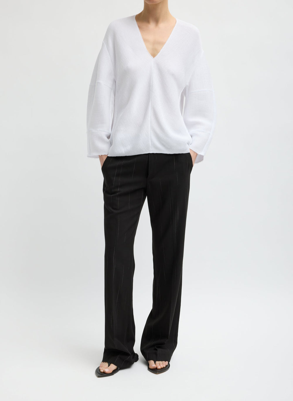Viscose Plisse Hinged Long Sleeve Top | Tibi