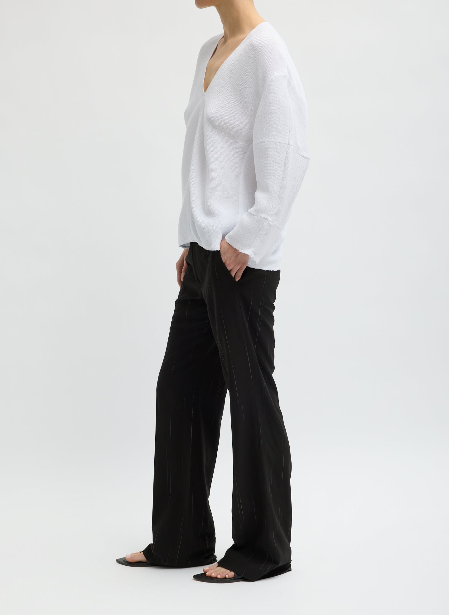 Viscose Plisse Hinged Long Sleeve Top | Tibi