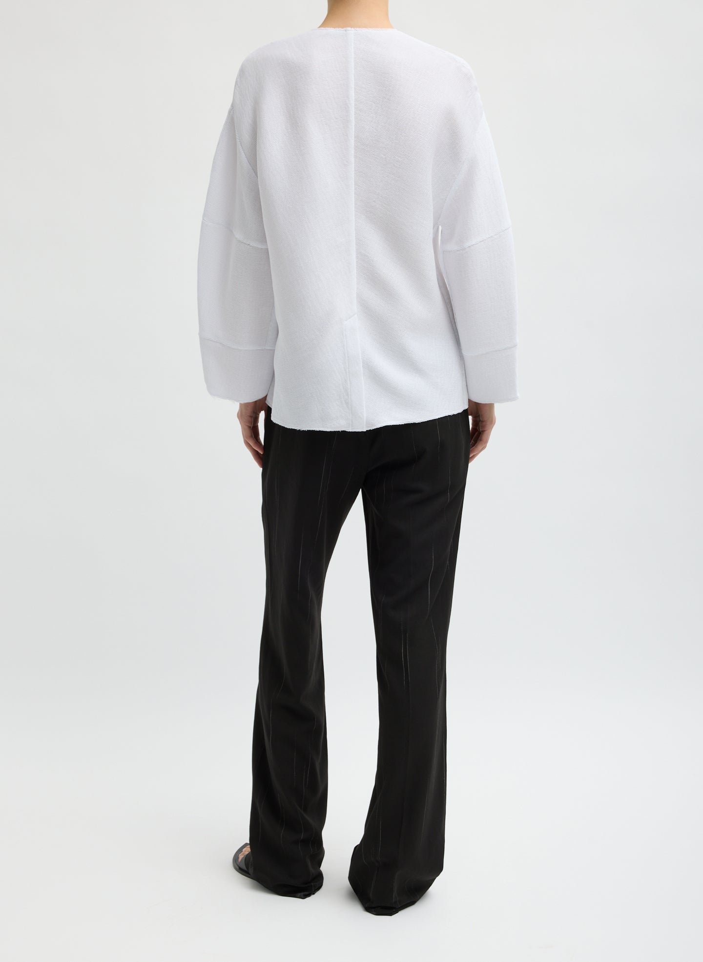 Viscose Plisse Hinged Long Sleeve Top | Tibi