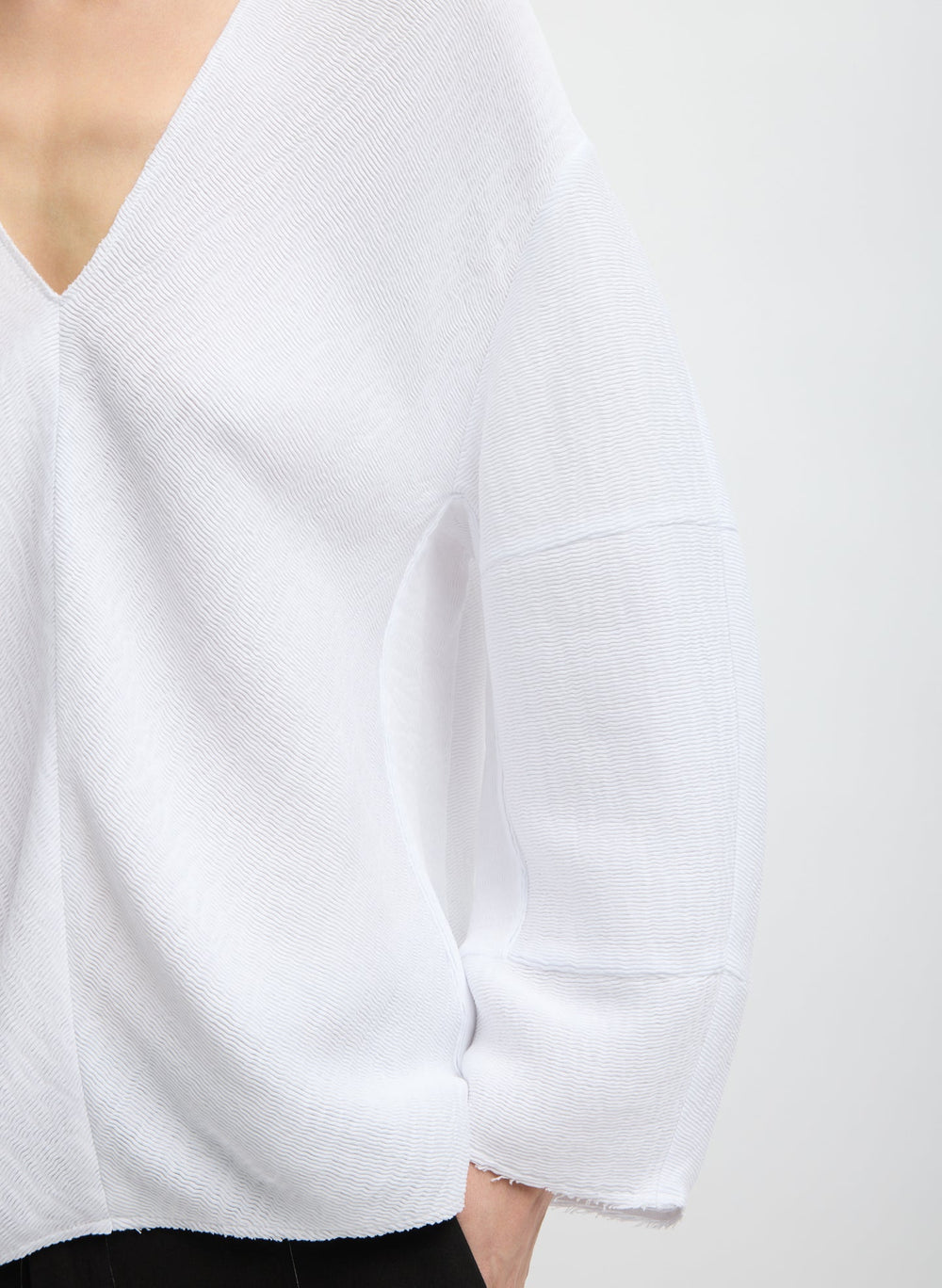 Viscose Plisse Hinged Long Sleeve Top | Tibi